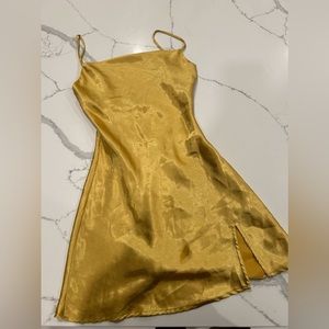 FASHION NOVA SLIP DRESS YELLOW SIZE SMALL